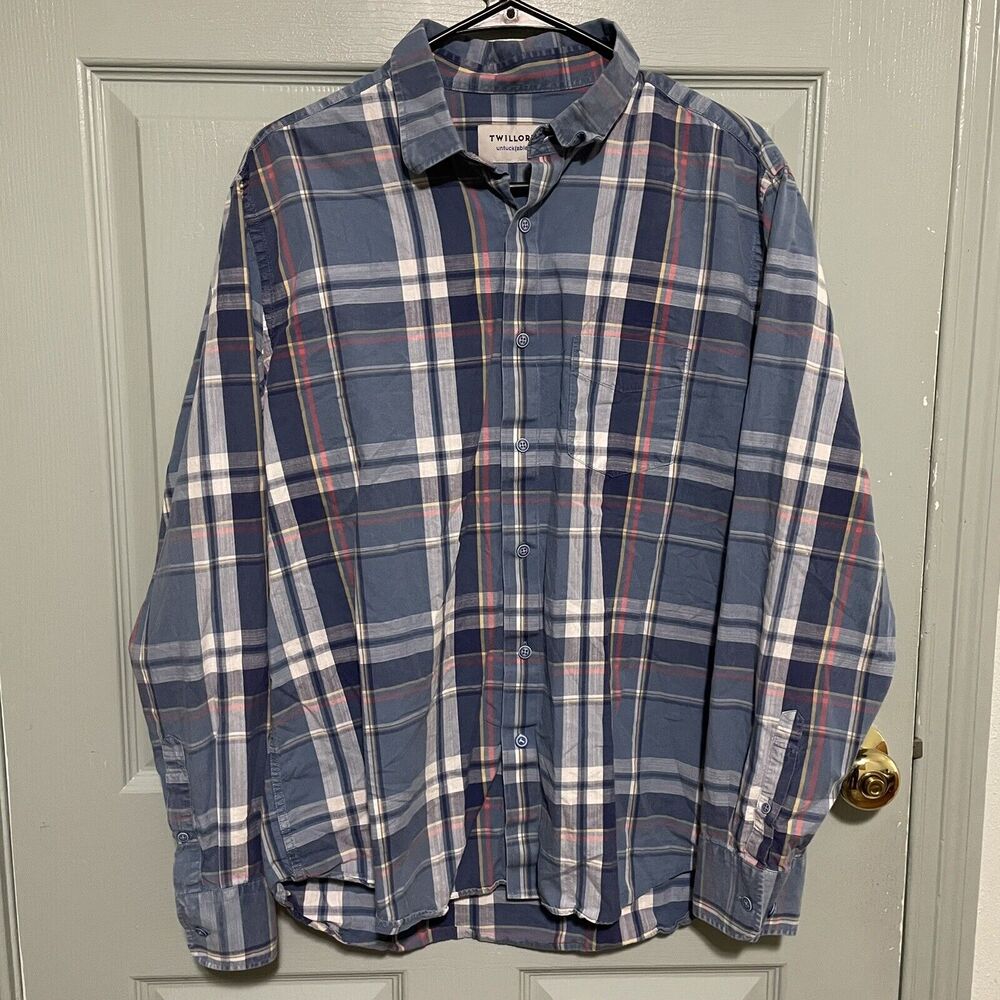 Twillory Men’s XL Extra Large Tailored Fit Untuckable Long Sleeve Button Shirt